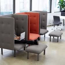 Gray Qt Privacy Lounge Chair Modern Lounge Privacy Seating Poppin Lounge Seating Modern Lounge Chairs Lounge Design