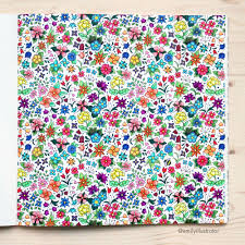 World of flowers johanna basford. Coloring World Of Flowers By Johanna Basford Emily Illustrator