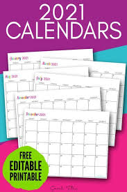 Custom Editable 2021 Free Printable Calendars In 2020 Free Printable Calendar Printable Calendar Template Calendar Printables