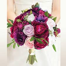 Use them to decorate your packaging, add pizazz inside your gift boxes, or create flower bouquets to decorate your retail store. Amazon Com Iffo Wine Red White Bridal Bouquet Wedding Wedding Bouquet Party Decoration Home Kitchen