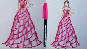 What is a dress cut? How To Draw A Wonderful Dress Step In Fashion Illustration Camstyles Fashion Illustration Fashion Illustration Dresses Fashion Illustration Sketches Dresses