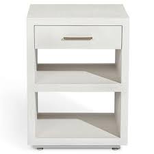 This makes a table clock or lighting option such as a table lamp easily accessible even while standing. Interlude Livia Modern Classic White Linen Textured 1 Drawer Wood Nightstand Narrow Under 21 W Kathy Kuo Home