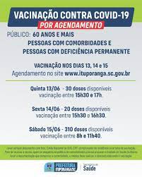 aberto agendamento de vacinas covid para idosos acima de 60 anos e pessoas com comorbidades prefeitura municipal de ituporanga