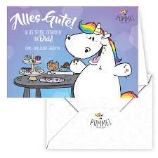 Schöne einhorn alles gute zum geburtstag karte handgefertigt und personalisiert. Pummel Friends Din A6 Grusskarte Mit Umschlag Alles Gute Pummeleinhorn