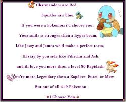 Pokemon Poem Pokemon Poem Pokemon Id Choose You