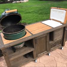 Grill Tables Grill Carts For Large Big Green Egg Kamado Etsy Grill Table Big Green Egg Outdoor Kitchen Custom Grill
