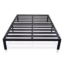 Furinno monaco full metal bed frame foundation with wooden slats. King Metal Platform Bed Frame With Heavy Duty Slats Fastfurnishings Com