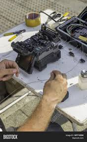 I could pull my 3 cat5 and 3 coax cables inside the house into the garage (which is easy), and then. Cleave Fiber Optic Image Photo Free Trial Bigstock