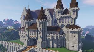 Minecraft Medieval Village With Castle World Download Bluenerd In 2020 Minecraft Medieval Village Minecraft Medieval Minecraft Medieval Castle