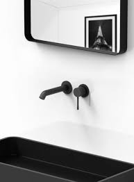 L'évier et la robinetterie sont des éléments importants de votre cuisine. Alterna Mitigeur Lavabo Mural Design Noir Encastre Avec Corps D Encastrement Cedeo