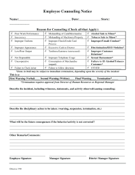 template: Performance Counseling Template Employee Form. Performance ...
