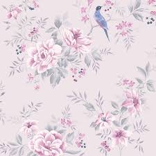 This bold and artistic floral wallpaper features flowers from van gogh's vase with chinese asters and gladioli. Colours Liora Purple Floral Glitter Effect Embossed Wallpaper Diy At B Q