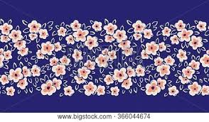 Vector floral 3d seamless pattern background. Hand Drawn Artistic Vector Photo Free Trial Bigstock