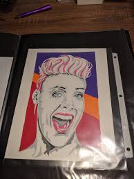 Pink singer acrylic painting 8x10 in