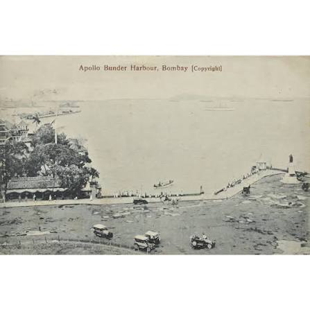 Five Views of British Era Bombay, 5 Postcards 1900 Five postcards from 1900 to 1918 show five views of a past British-era Bombay, now Mumbai. The first postcard is of the Bombay