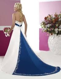Satin A Line Wedding Dress With Royal Blue Train Blue Wedding Dress Royal Purple Wedding Dress Online Wedding Dress