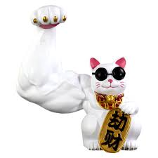 Chinese lucky waving cat beckoning maneki neko white wealth fortune feng shui uk. Chinese Lucky Cat Waving Arm Good Luck Feng Shui Home Door Interior Decor White Robbery Felzon
