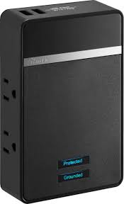 Rocketfish 4 Outlet 2 Usb Wall Tap Surge Protector Black Rf Hts1415 Best Buy