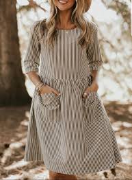 3 4 Sleeve Pocket Midi Dress In 2020 Simple Dress Casual Simple Dresses Cupshe Dress