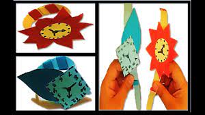 طريقة عمل ساعة بالورق للاطفال method of paper clock for children hand art paper clock clock