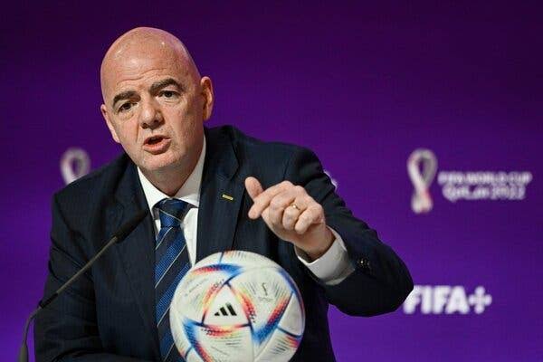 On Eve of World Cup, FIFA President Gianni Infantino Defends Qatar - The  New York Times