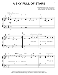 A Sky Full Of Stars Coldplay Digital Print Sheet Music Deluxe
