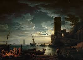Night A Mediterranean Coast Scene With Fishermen And Boats Vernet Claude Joseph Museo Nacional Thyssen Bornemisza