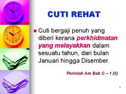 Tidak boleh diberi cuti lagi sehingga diperiksa kesihatannya oleh sebuah lembaga perubatan yang dilantik. Cuti Penyampai Rokiah Binti Md Top Bhg Pengurusan