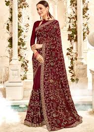 Clear views on saree shapewear.finally i bought 1 red color saree shapewear after that i wore that amd. Maroon Zari Embellished Bridal Saree Latest 2546sr07