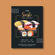 Download Promotion Poster For Sushi Restaurant For Free Restaurant Poster Food Poster Design Sushi Restaurants