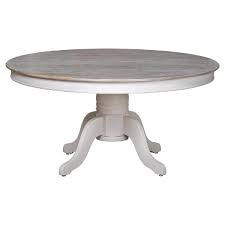 Improve the look of your living room by incorporating this stylish coffee table. Mountain Classic Grey White Painted Large Round Dining Table With Grey Wash Top Sixes N Sevens