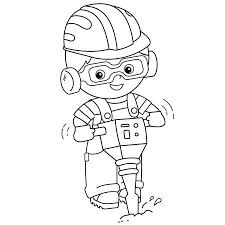 The most common uses are for driving nails, fitting parts, and breaking up objects. Coloring Page Outline Of Cartoon Builder With Jackhammer Profession Coloring Book For Kids Tasmeemme Com