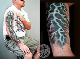 Varied cultures revere it as a force that is born of divine intervention itself. Lightning Arm Piece By Trevor Tattoos Ascendingkoi Lightning Tattoo Viking Tattoos Tattoos