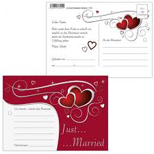 Sprüche für luftballonkarten hochzeit : Luftballonkarten Rote Herzen Just Married