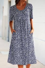 Specification Style Casual Holiday Pattern Floral Detail Paneled Print Side Pockets Collar Crew Neck Sleeve Type Short Sleeves Length