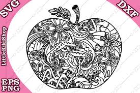 Zentangle Apple Graphic By Littlekikishop Creative Fabrica