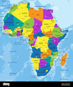 Colorful Africa political map with clearly labeled, separated ...