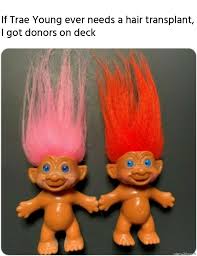 Point guard for the atlanta hawks throughthelens.com. If Trae Young Ever Needs A Hair Transplant I Got Donors On Deck Meme Memezila Com