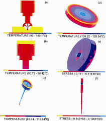 a-d) Temperature distribution on: (a) Coupler, SWS and base plate; (b)...