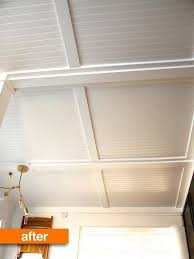 Before After A Sorry Looking Ceiling Gets Some Stunning Diy Ingenuity Basement Ceiling Diy Ceiling Low Ceiling Basement