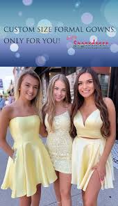 2019 Most Popular Yellow Short Hoco Party Dresses Best Formal Dresses Junior Cocktail Dresses Classy Evening Gowns