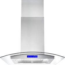 Thermador vcib 36jp 36 professional stainless steel custom hood insert. Amazon Com Cosmo 668ics750 30 In Island Mount Range Hood With 380 Cfm Soft Touch Controls Permanent Filters Led Lights Tempered Glass Visor In Stainless Steel Appliances