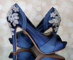 Shop ladies great evening shoes, all at amazing prices! Wedding Shoes Navy Blue Wedding Shoes Bridal Heels Custom Etsy