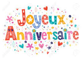Joyeux Anniversaire Geburtstag In Franzosisch Dekorativen Schriftzug Lizenzfreie Fotos Bilder Und Stock Fotografie Image 43072183