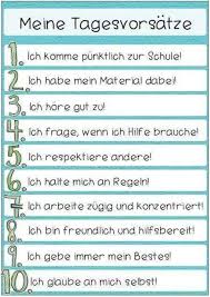 Meine Tagesvorsatze Schule Klassenregeln Grundschule Unterricht Schule