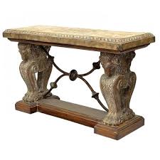 Faux Stone Console Table Metal Stretchers Outdoor Console Table Console Table Garden Furniture