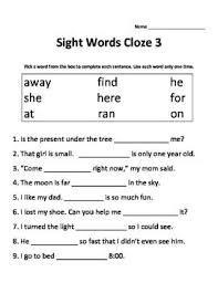 Sight Words Review Printable And Digital For Google Slides Distance Learning Reading Comprehension Lessons Cloze Activity Sight Words Homework