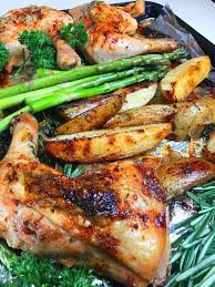 Sheet Pan Balsamic And Rosemary Chicken Quarters With Potatoes Recipeteacher Chicken Quarters Chicken Quarter Recipes Chicken Leg Quarter Recipes