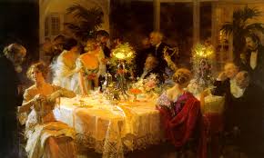 Значение dinner party в английском. Die Dinnerparty Gesellschaft Modische Reichen Gemalde Jules Grun Repro Ebay