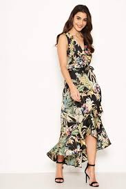 Black Floral Frill Midi Dress Sassy Dresses